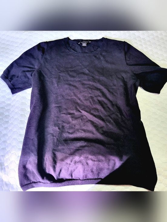 Ann Taylor Tops - Ann Taylor Womens Black Crewneck Short Sleeve Sweater Top